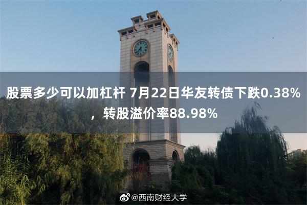 股票多少可以加杠杆 7月22日华友转债下跌0.38%，转股溢价率88.98%