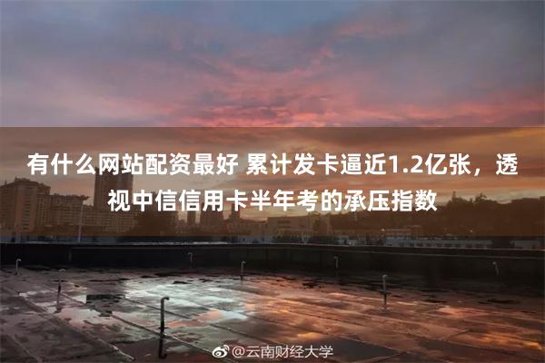 有什么网站配资最好 累计发卡逼近1.2亿张，透视中信信用卡半年考的承压指数