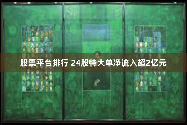 股票平台排行 24股特大单净流入超2亿元