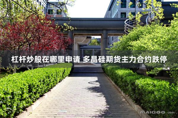 杠杆炒股在哪里申请 多晶硅期货主力合约跌停